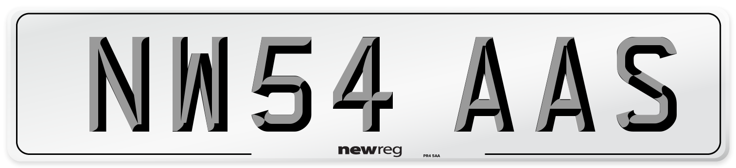 NW54 AAS Number Plate from New Reg